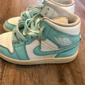 Air Jordan Sneakers - Aqua and White